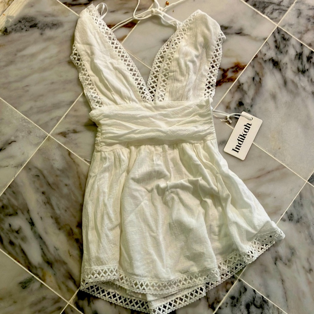 White mini dress or top